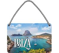 schilderkreis24 Targhe in metallo collezione 18 x 12 cm - motivi città provenienti da tutto il mondo: decorazione e idea regalo per i giramanici (Ibiza)