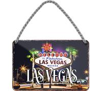schilderkreis24 Targhe in metallo, collezione 18 x 12 cm, motivo: città provenienti da tutto il mondo: decorazione e idea regalo per giramanici (Las Vegas)