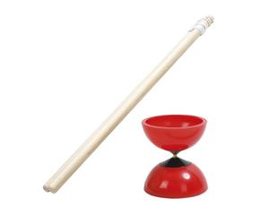 Schildkröt Diabolo, in Polietilene Rosso, Asta in Metallo, 2 Bastoncini in Legno, Include Cordino e Istruzioni, 970136