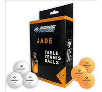 Schildkröt 608509, Donic Palline da Ping Pong Jade, Poly 40+ qualità, Confezione, 6X Bianco/6x Arancione, 618045 Unisex Adulto, 12 unità
