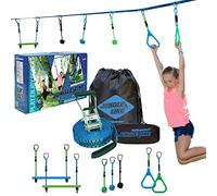 Schildkröt Jungle Line, Circuito di Arrampicata per Bambini e Adulti, 11 Metri, Percorso Ninja all'Aperto, 7 Ostacoli Robusti