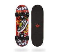 Schildkröt Mini-Skateboard 17", Tavola in Legno 43 x 13 cm, Ruote in Plastica 50 x 30 mm, Design: Skate It Out, 510610