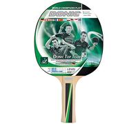 Donic-Schildkröt Racchetta Tennis da Tavolo Top Team 400, Manico Anatomico, Spugna di 1.5 mm, Gomma Jade-ITTF, 715041, Nero/Rosso/Marrone, Taglia Unica