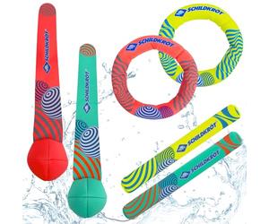 Schildkröt Set da Immersione in Neoprene 6 Pezzi, 2 Anelli, 2 Canne, 2 Palline, Imbottitura in Sabbia, in Piedi Sul Fondo