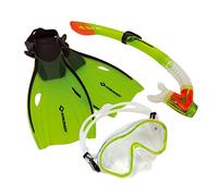 Schildkröt Set da snorkeling Bermuda per bambini, 3 pezzi, set ABC con occhiali, boccaglio e pinne regolabili, in silicone di alta qualità, set da immersione junior in diverse misure, con borsa