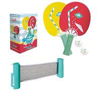 Schildkröt Set de Ping Pong Spin | 2 palas de madera FSC + 2 pelotas | Red extensible y ajustable | Ideal para casa, jardín o vacaciones | Compacto y portátil