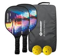 Schildkröt® Set Pickleball con 2 Racchette, 1 Pallina per Interni e 1 per Esterni, 1 Borsa per il Trasporto, per Giocatori Principianti ed Esperti