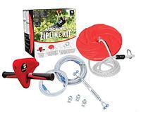 Schildkröt Slackers USA Eagle Zipline, Lungo 30 m, Corrimano in Metallo con Custodia in Plastica, Robusta Corda in Acciaio Ø5 mm, Inclusa Altalena, per Giardino e Parco, 980005