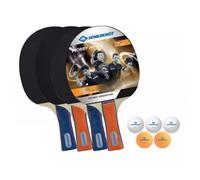 Donic-Schildkröt Set da Ping Pong Hobby per 4 Giocatori, 4 Racchette, 5 Palline, in Una Borsa Transportabile, 788603, Arancione,Bianche