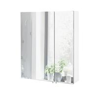 Schildmeyer Basic - Armadietto a specchio, in metallo, vetro, 60 cm, bianco