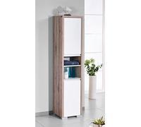 Schildmeyer Bello 139685 - Credenza con finitura rovere selvatico e bianco lucido, 34,5 x 33 x 154,5 cm