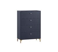 Schildmeyer Comò Alfa in legno blu notte/oro, 80 x 40 x 116,7 cm