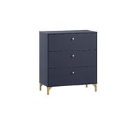 Schildmeyer Comò Alfa in legno blu notte/oro, 80 x 40 x 91,4 cm