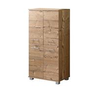 Schildmeyer Credenza 119940 Isola, 60x32,5x117 cm, Decoro Abete Rosso Argento