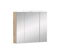 Schildmeyer Duo 146541 - Armadio a specchio in legno di quercia, 80 x 16 x 74,7 cm
