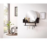 Schildmeyer Ella 157405 - Scaffale con specchio e portasciugamani, colore: Nero opaco