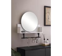 Schildmeyer Ella 157407 - Scaffale con specchio e portasciugamani, colore: Bianco opaco
