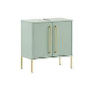 Schildmeyer Gloria 146545 - Mobile base lavabo, materiale a base di legno, colore: verde menta, giallo oro, 61,2 x 57,1 x 30,1 cm