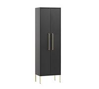 Schildmeyer Gloria - Mobile alto, materiale a base di legno, nero/oro, 2 ante