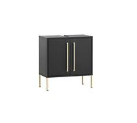 Schildmeyer Gloria - Mobile base lavabo, materiale a base di legno, nero/giallo oro, 61,2 x 57,1 x 30,1 cm