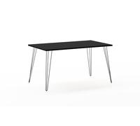 Schildmeyer Hank - Scrivania in legno nero opaco, 140 x 80 x 74 cm