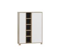 Schildmeyer Highboard Anouk, 701766, legno di quercia chiaro, bianco gesso, 89,6 x 39 x 122,4 cm