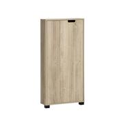 Schildmeyer Highboard Emmik 159446 - Tavola in rovere con motivo a righe, 59,8 x 19,5 x 124 cm, colore: Bianco