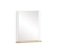 Schildmeyer Jelda - Specchio in legno derivato, bianco opaco, finitura rovere stile rustico, 59,6 x 12,3 x 71,1 cm
