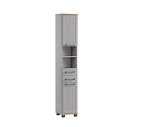 Schildmeyer Mobile alto Jelda, in legno, grigio platino/quercia, decorazione rustica, 30,3 x 32,6 x 180,9 cm