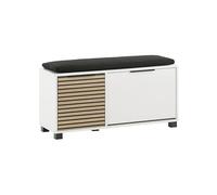 Schildmeyer Panca per scarpe Loft, in legno, colore bianco opaco/pannello acustico, 98,4 x 33,1 x 47,2 cm