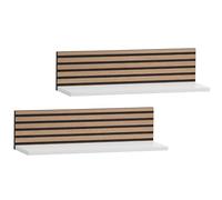 Schildmeyer Ryker 160028 - Set di 2 mensole effetto pannello acustico, 60 x 17,3 x 15,7 cm