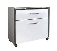 Schildmeyer Trient 133074 - Mobile sottolavabo, 67 x 35 x 60,5 cm, Finitura Grigio Frassino/Bianco Lucido