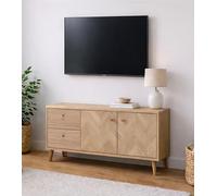 Schildmeyer Visby Lowboard 160939 - Decorazione a spina di pesce, in rovere chiaro, 109 x 33 x 54,1 cm