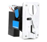 Schimer Selettore di Monete Comparativo con Luce LED per Macchine da Gioco, Design con Cover Ribaltabile, Punteggio Accurato, Anti-interferenza Elettromagnetica (Argento)