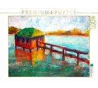 Schimmack Michaela - Puzzle da 1000 pezzi, soggetto: cabina di barca sul lago di cottura (guazzo e pastello), dimensioni 64 x 48 cm