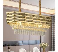 Schindora Oro Lampadari Di Cristallo Moderni Dorati Per Sala Da Pranzo Lampadario Soggiorno Sala Da Pranzo L80 Ovale Lampadario Sopra Tavolo E14 Lampada Da Soffitto A Sospensione Per Ingresso