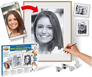 Schipper 602100371 Dipingi per numero - dipingi il tuo bianco e nero preferito - quadri per adulti, inclusi passe-partout, pennello e colori acrilici, 40 x 50 cm