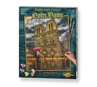 Schipper- MNZ-Notre Dame 609130817-Dipingere con i Numeri Immagini da dipingere per Adulti, con Pennello e Colori acrilici, 40 x 50 cm, Multicolore, 40x50, 609130817