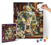 Schipper 609130843 - Dipingere con i Numeri, la Fata delle Farfalle, per Adulti, con pennelli e Colori acrilici, 40 x 50 cm