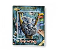 Schipper- Malen Nach Zahlen mit Animale Dipingi, Koala con Baby-Dipingere con i Numeri, per Adulti, pennelli e Colori acrilici, 24 x 30 cm, Medio, 609240907