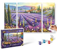 Schipper- Lavender Fields (Tryptych) Dipingi per Numero, Multicolore, NOR26048