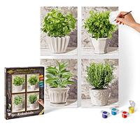 Schipper 609340687 - Dipingere con i Numeri, Soggetto: Le Erbe da Cucina, Quattro Pezzi