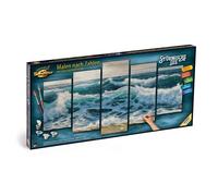 Schipper Numeri, Lago tempestoso-Quadri da dipingere per Adulti, Inclusi pennelli e Colori acrilici, 5 Immagini di Prima Classe Polyptychon, Professionale, 132 x 72 cm, 609450865