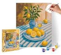 Schipper Dipingere con i Numeri - Limone Still Life - Dipingere Immagini per Adulti, compresi pennelli e Colori acrilici, 24 x 30 cm