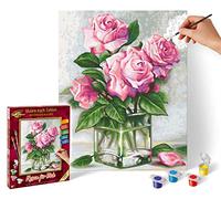 Schipper- Floreale Numeri - Rose per Te - Immagini per dipingere per Adulti, Inclusi pennelli e Colori acrilici, 24 x 30 cm, Multicolore, Medio, 609240828