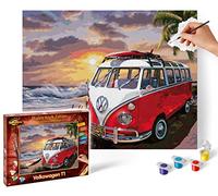 Schipper- Veicolo Numeri-Volkswagen T1-Immagini da dipingere per Adulti, Inclusi pennelli e Colori acrilici, 40 x 50 cm, Bianco, Medio, 609130861
