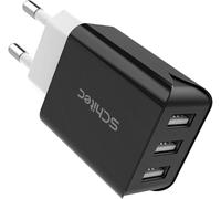 SCHITEC Caricatore USB da Muro a 3 Porte, 15W/3A Caricabatterie Presa USB Universale per iPhone 11 XS XR Samsung M20 S10 Huawei P30 P20 Lite, HTC, Tablet e Altro