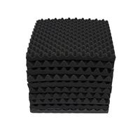 Schiuma acustica, 10 pannelli acustici autoadesivi, tappetini in schiuma acustica per camere di pianoforte, sala batteria, studi di registrazione, KTV, bar, sale musicali, cinema, 50 x 50 cm (nero)