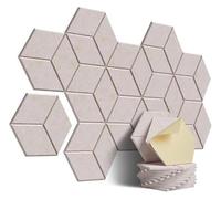 Schiuma acustica a nido d'ape, Confezione Da 12 Pannelli Acustici Esagonali Autoadesivi Multicolor 30x26x15cm(Beige)