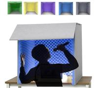 Schiuma acustica portatile della cabina vocale per lo studio dell'ufficio | Colore blu, dimensioni 60 x 60, pannelli fonoassorbenti per filtrare le voci, adatti per la registrazione musicale